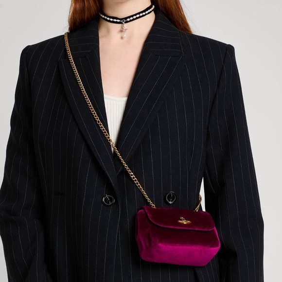 VIVIENNE WESTWOOD NWT 
Mini small Shoulder bag/clutch chain
COLOR: PLUM/purple - Picture 3 of 16